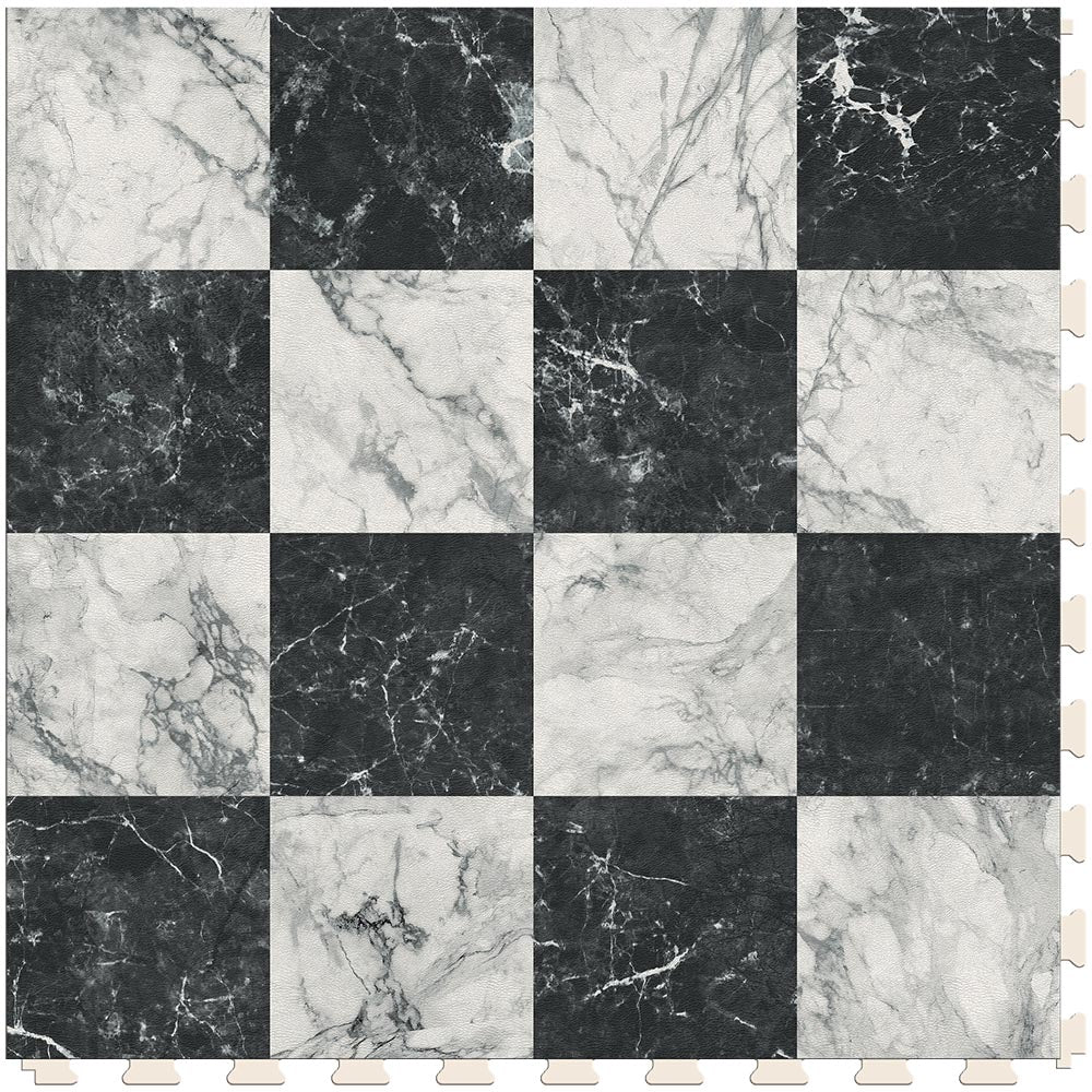 Marble Black Small Checkered Luxury Tile Case - Sample Detail