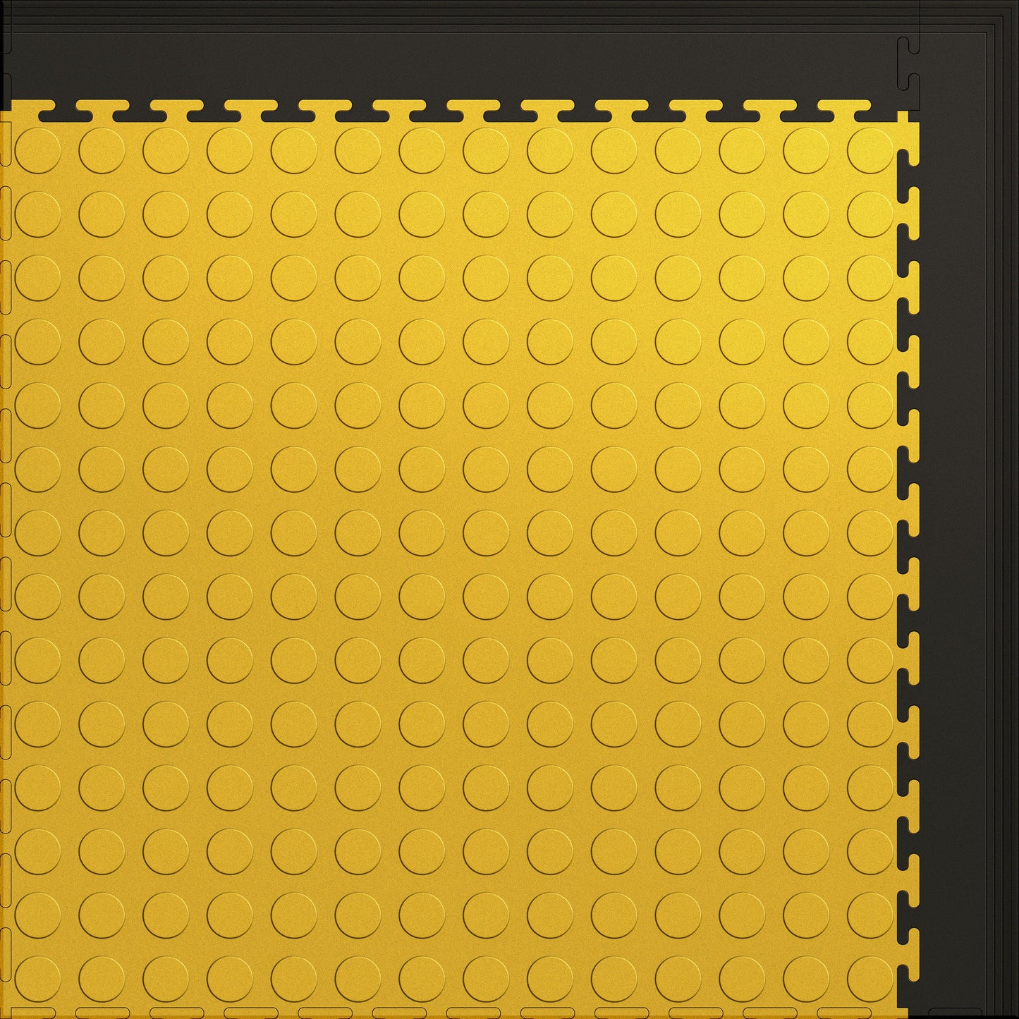 Small Color Coin Gym & Floor Mat 3x4 (12 Tiles 39.88 Sq. Ft.) - Yellow Coin / Black Edges (Detail Image 13)