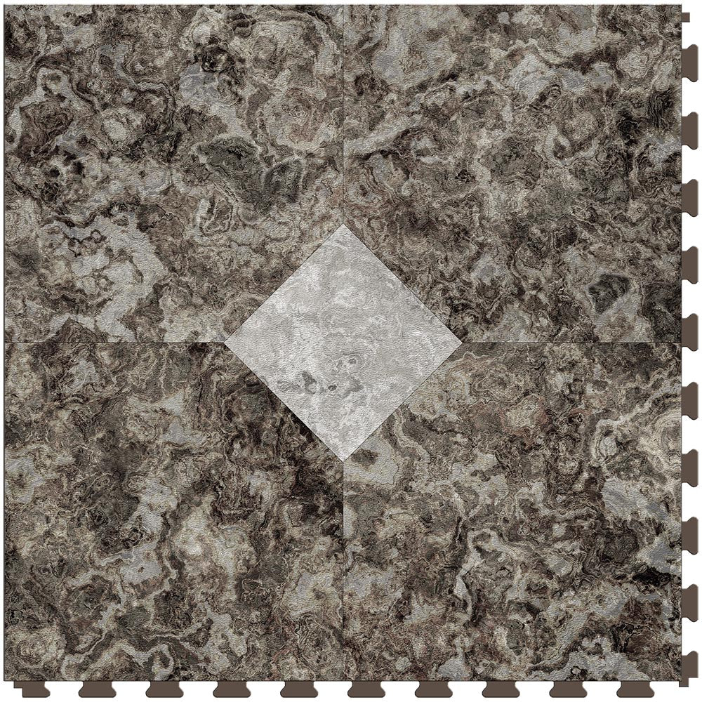 Macchiato patterned hidden interlocking vinyl floor tile sample