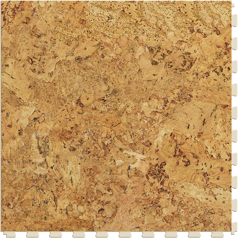 Cork cork-look hidden interlocking vinyl floor tile
