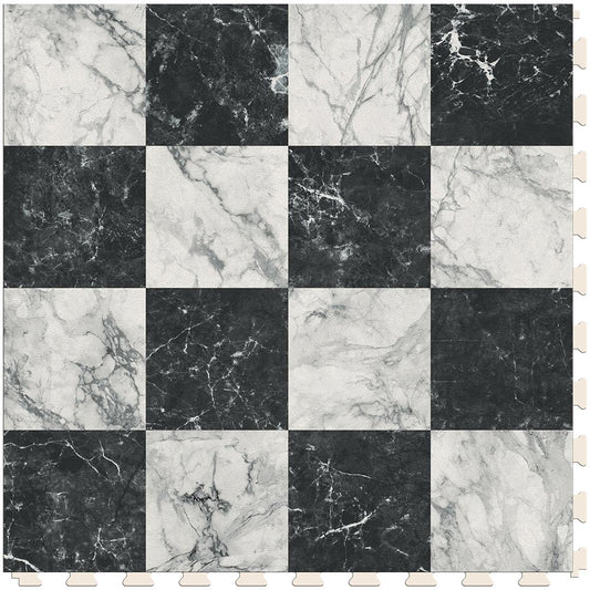 Marble Black Small Checkered Luxury Tile Case - Full Case (Main Product View)