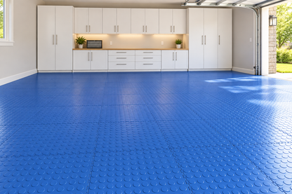 Blue Coin Interlocking Vinyl Floor Tile