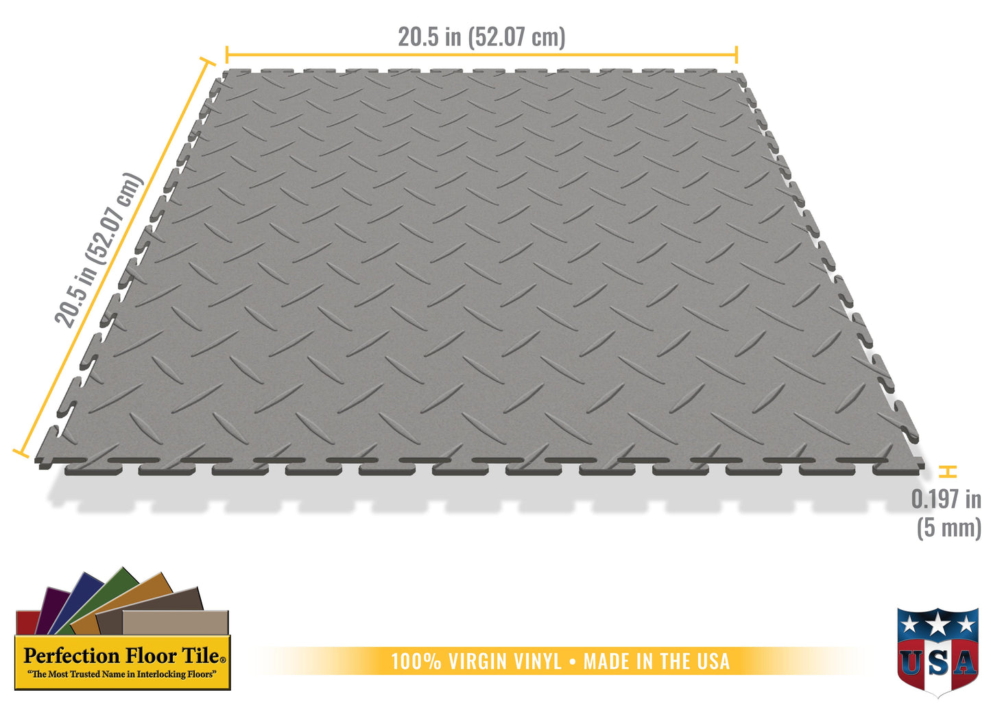 Light Gray Diamond Plate Tile Case