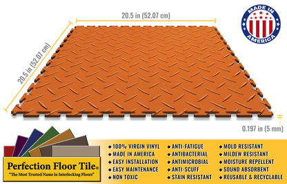 Orange Diamond Plate Tile Case