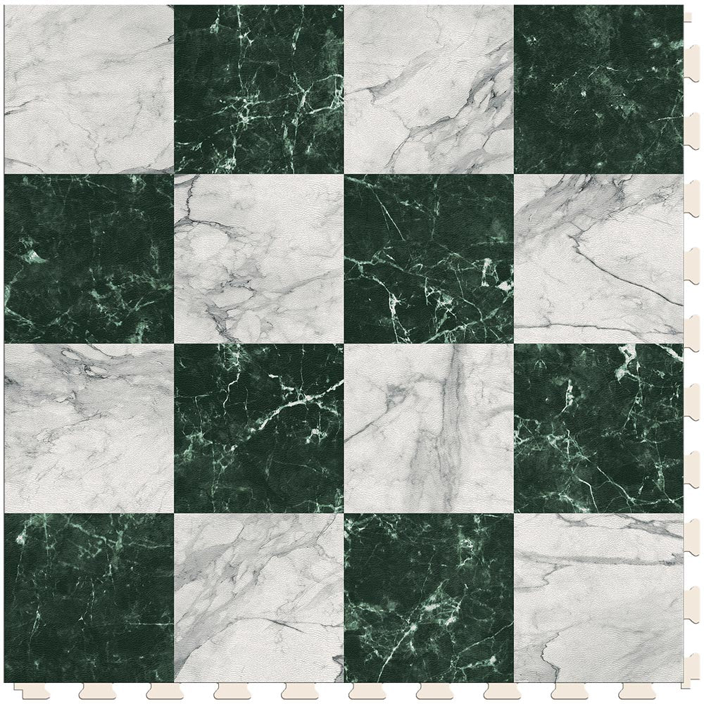 Marble Green Small Checkered Luxury Tile Case - Full Case (Main Product View)