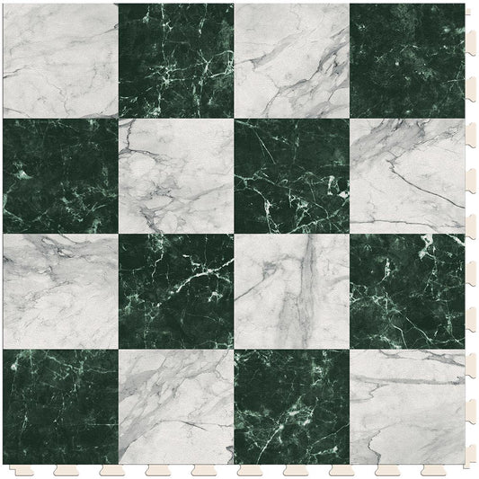 Marble Green Small Checkered Luxury Tile Case - Full Case (Main Product View)