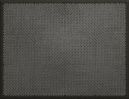 Small Gym & Floor Mat 3x4 (12 Tiles 39.88 Sq. Ft.) - Gray Diamond Plate / Black Edges (Main Product View)