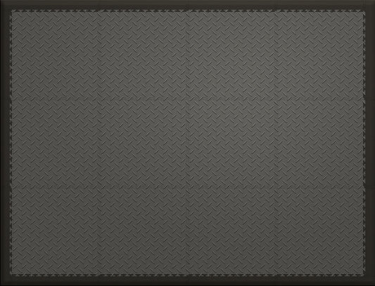 Small Gym & Floor Mat 3x4 (12 Tiles 39.88 Sq. Ft.) - Gray Diamond Plate / Black Edges (Main Product View)