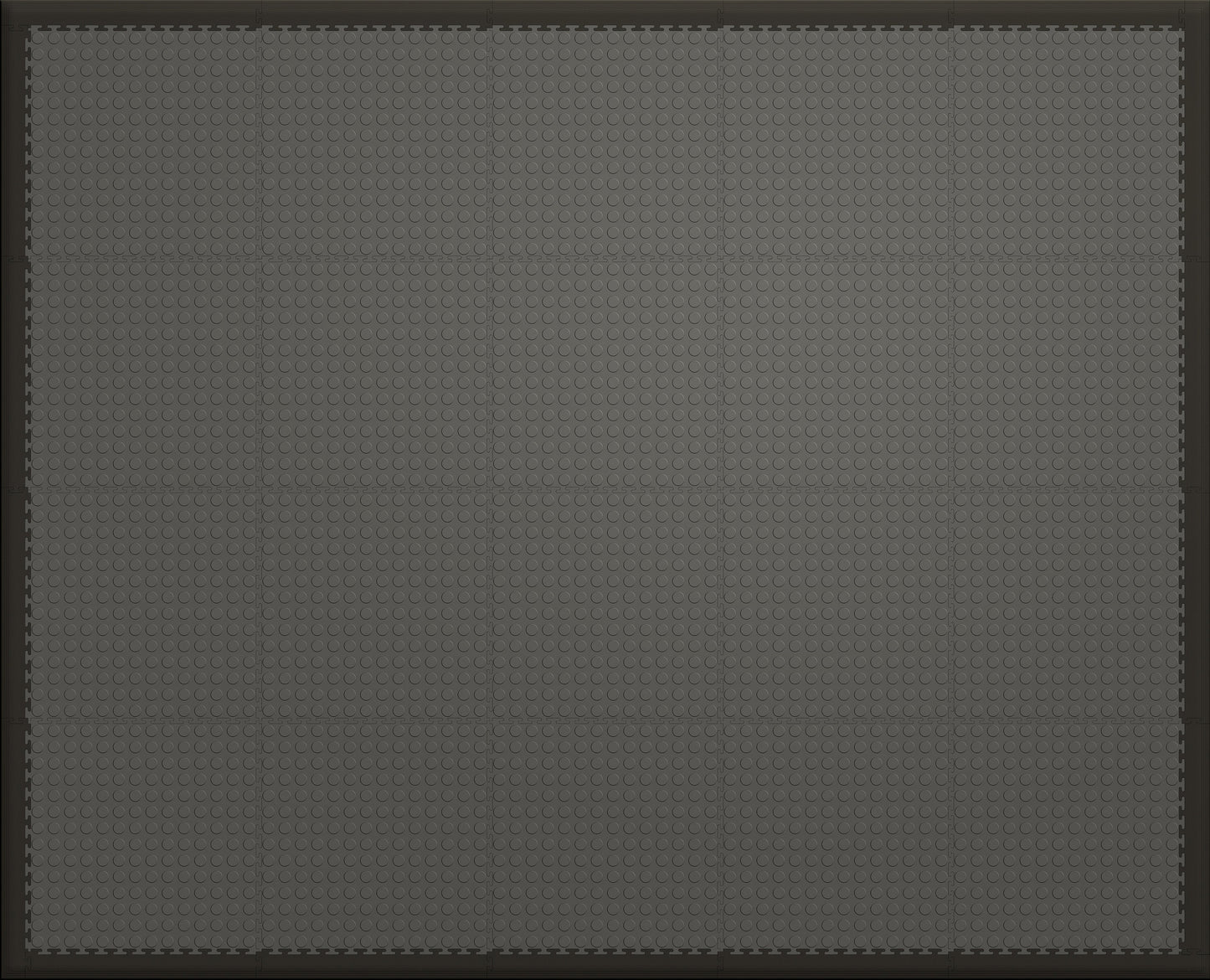 Large Gym & Floor Mat 5x4 (20 Tiles 64.65 Sq. Ft.) - Gray Coin / Black Edges (Main Product View)