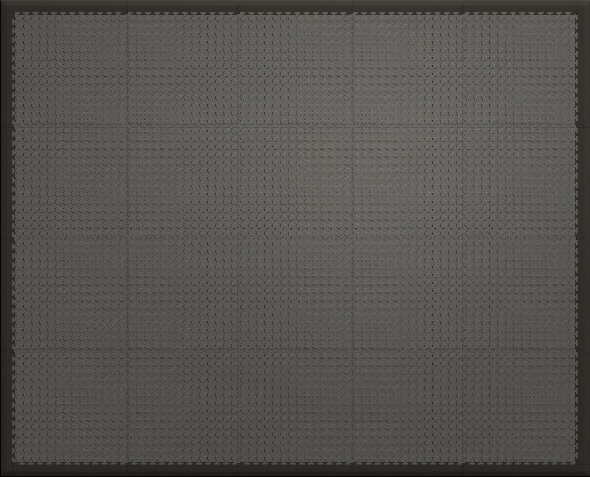 Large Gym & Floor Mat 5x4 (20 Tiles 64.65 Sq. Ft.) - Gray Coin / Black Edges (Main Product View)