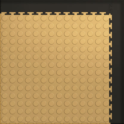 Small Color Coin Gym & Floor Mat 3x4 (12 Tiles 39.88 Sq. Ft.) - Beige Coin / Black Edges (Detail Image 2)