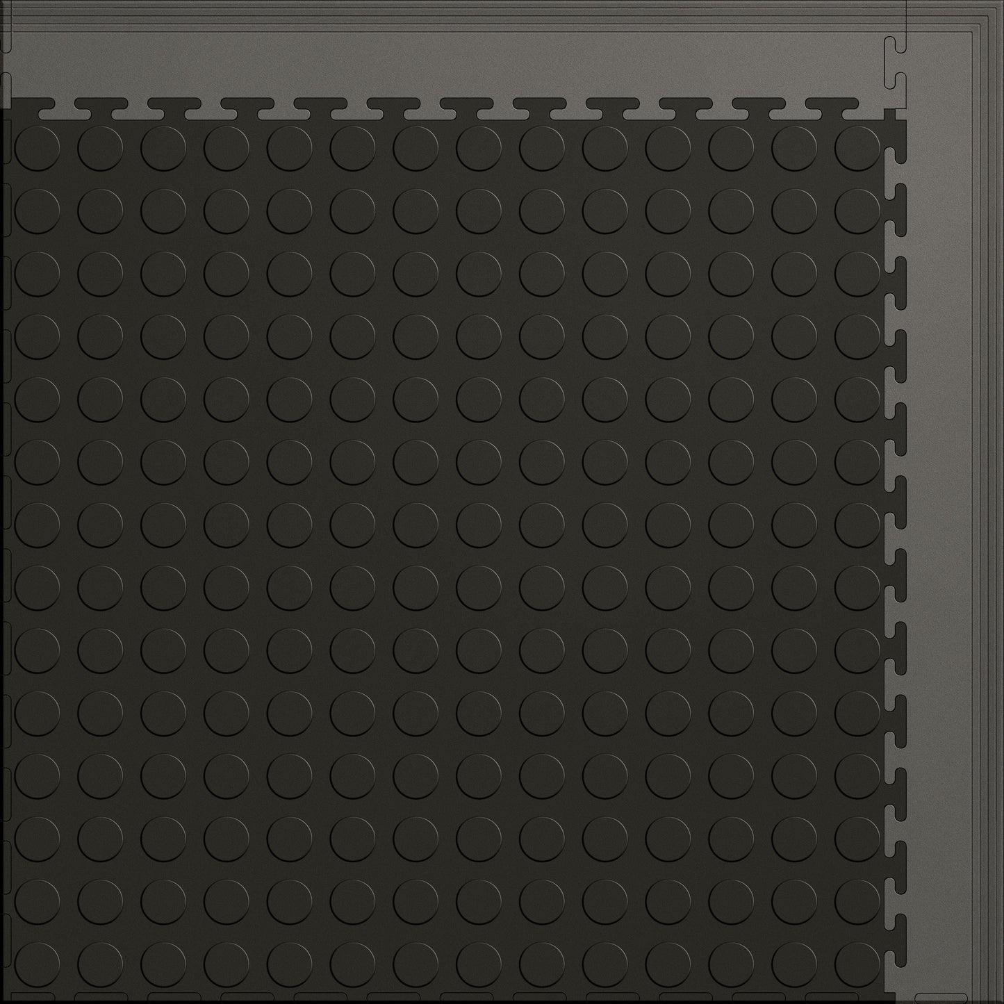 Large Gym & Floor Mat 5x4 (20 Tiles 64.65 Sq. Ft.) - Black Coin / Gray Edges (Detail Image 3)
