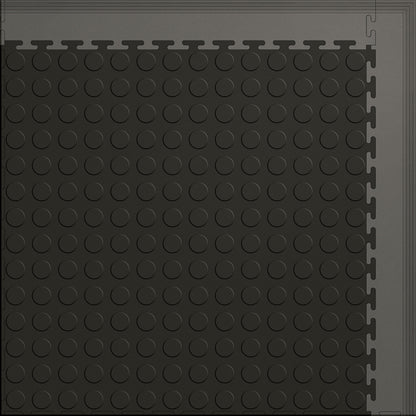 Large Gym & Floor Mat 5x4 (20 Tiles 64.65 Sq. Ft.) - Black Coin / Gray Edges (Detail Image 3)