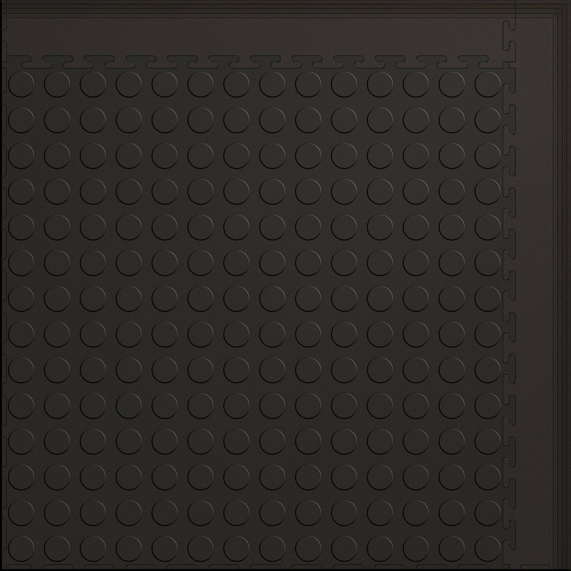 Small Gym & Floor Mat 3x4 (12 Tiles 39.88 Sq. Ft.) - Black Coin / Black Edges (Detail Image 2)