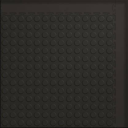 Small Gym & Floor Mat 3x4 (12 Tiles 39.88 Sq. Ft.) - Black Coin / Black Edges (Detail Image 2)