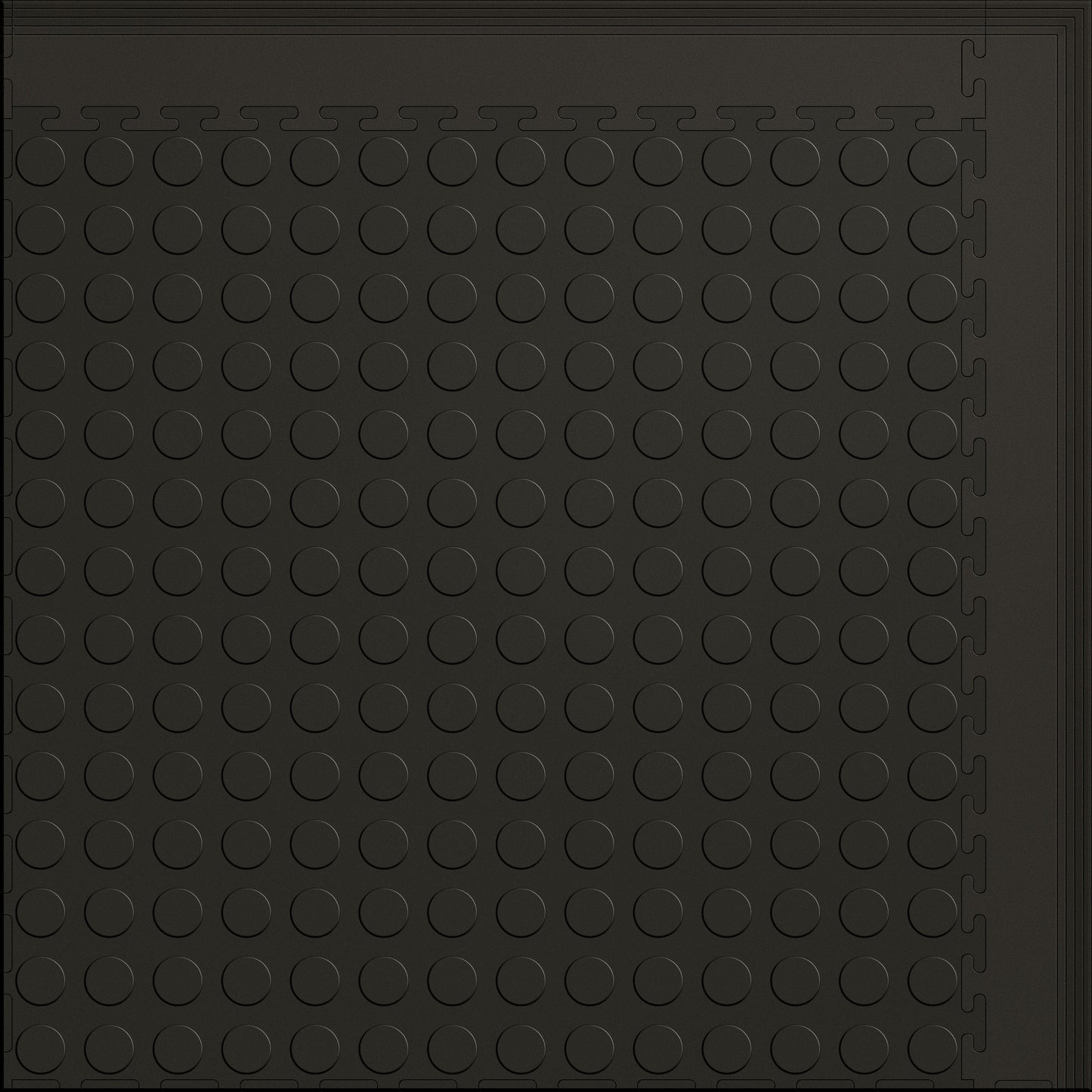 Large Gym & Floor Mat 5x4 (20 Tiles 64.65 Sq. Ft.) - Black Coin / Black Edges (Detail Image 2)