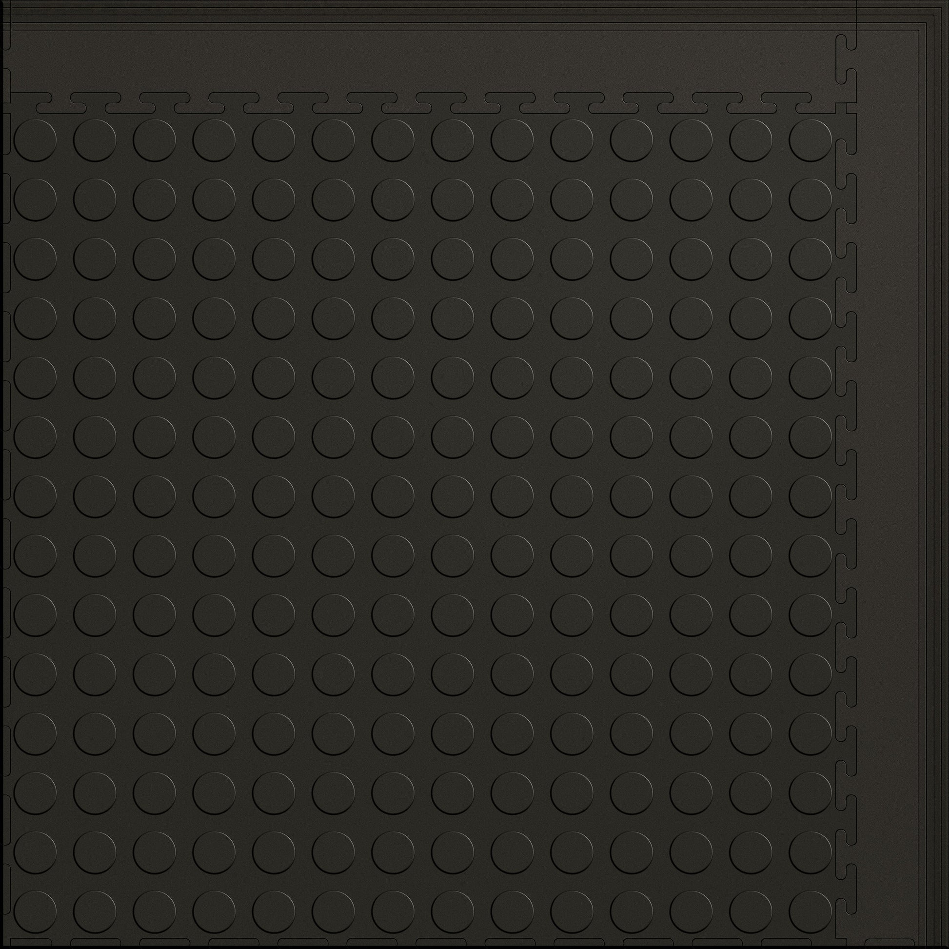 Large Gym & Floor Mat 5x4 (20 Tiles 64.65 Sq. Ft.) - Black Coin / Black Edges (Detail Image 2)
