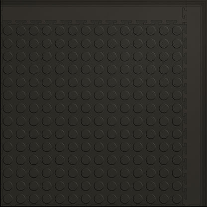 Large Gym & Floor Mat 5x4 (20 Tiles 64.65 Sq. Ft.) - Black Coin / Black Edges (Detail Image 2)