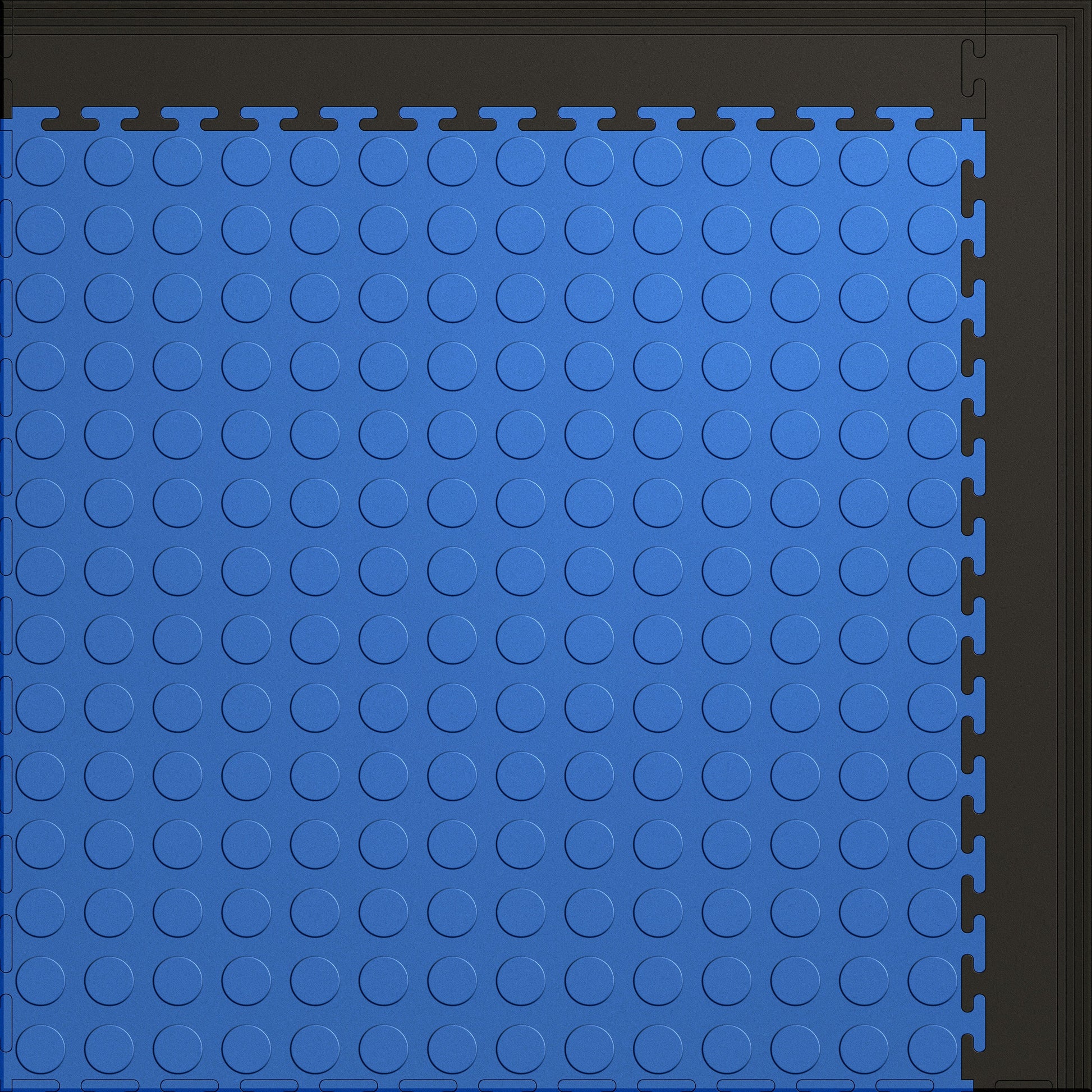 Small Color Coin Gym & Floor Mat 3x4 (12 Tiles 39.88 Sq. Ft.) - Blue Coin / Black Edges (Detail Image 4)