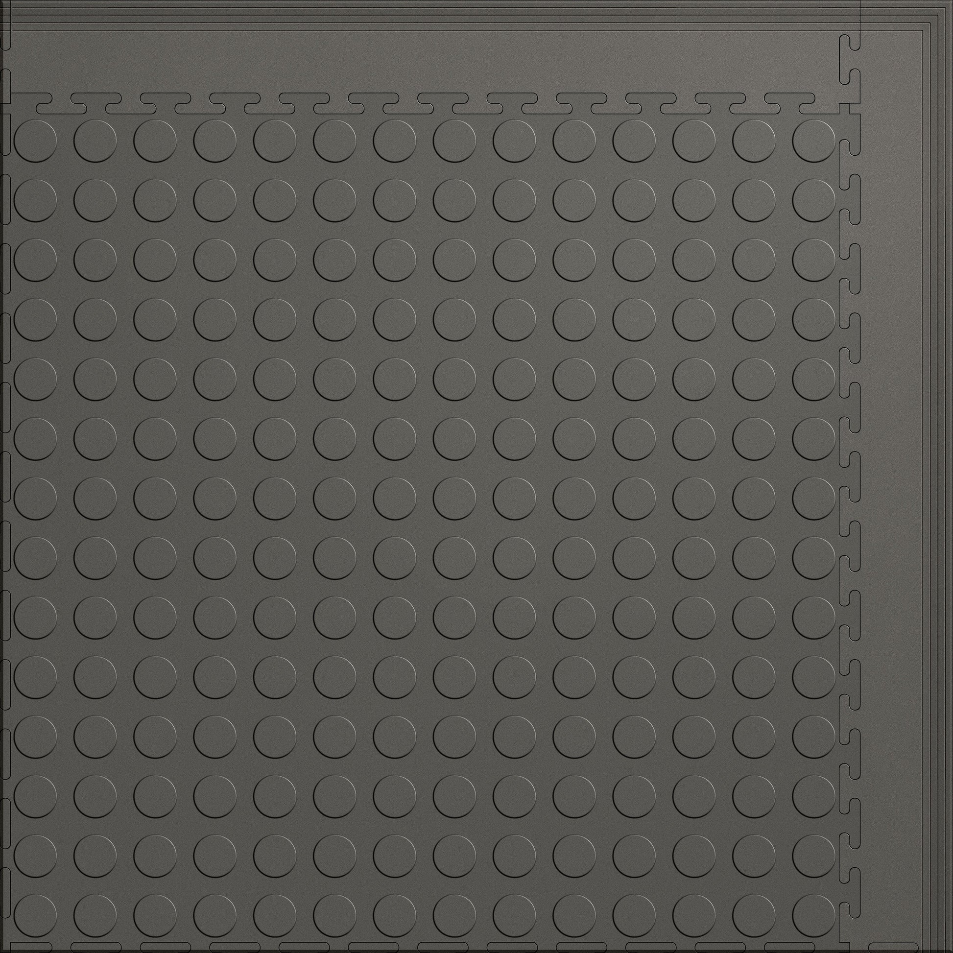 Small Gym & Floor Mat 3x4 (12 Tiles 39.88 Sq. Ft.) - Gray Coin / Gray Edges (Detail Image 7)