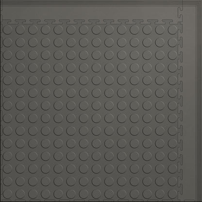 Small Gym & Floor Mat 3x4 (12 Tiles 39.88 Sq. Ft.) - Gray Coin / Gray Edges (Detail Image 7)