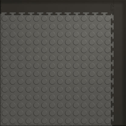 Small Gym & Floor Mat 3x4 (12 Tiles 39.88 Sq. Ft.) - Gray Coin / Black Edges (Detail Image 11)