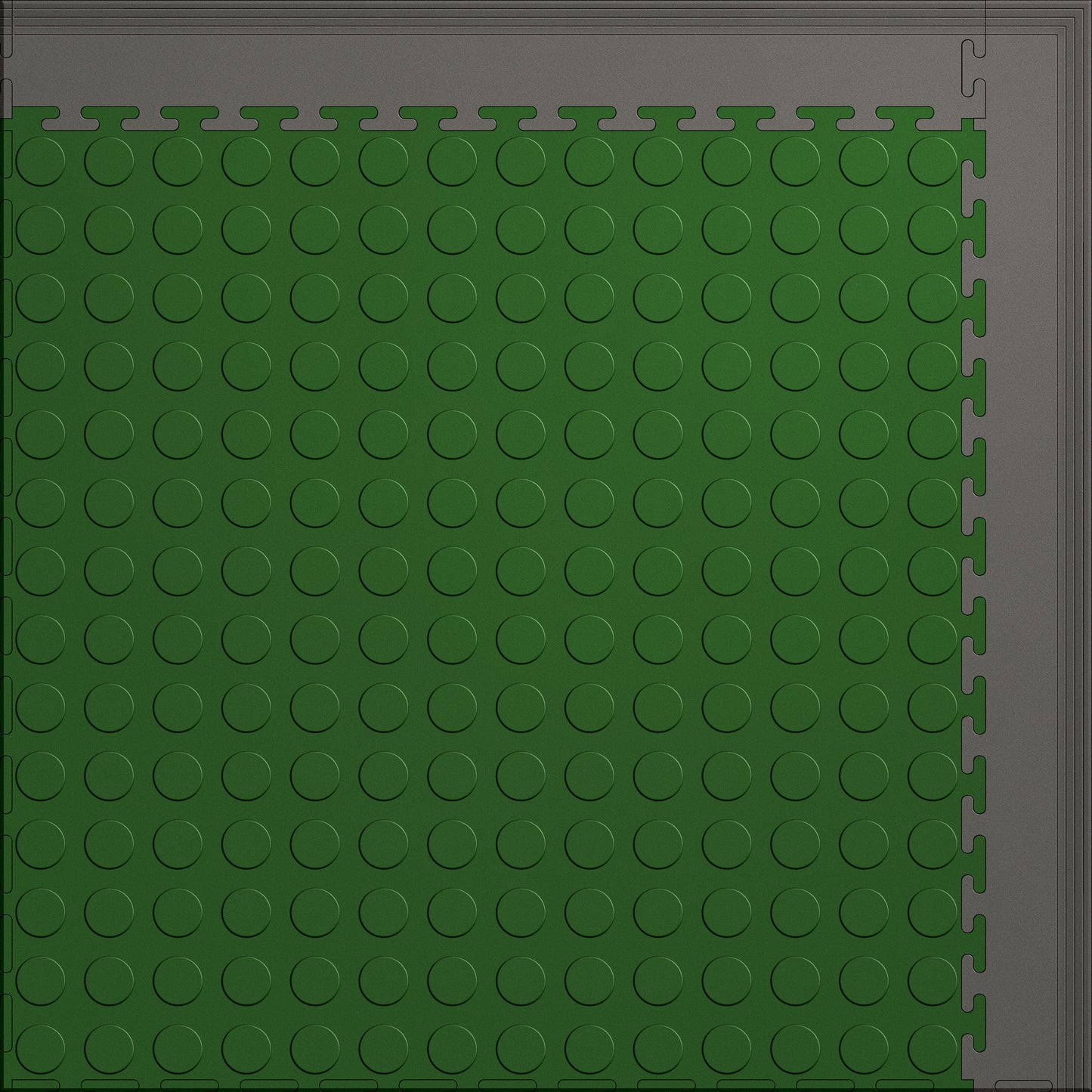 Small Color Coin Gym & Floor Mat 3x4 (12 Tiles 39.88 Sq. Ft.) - Green Coin / Gray Edges (Detail Image 7)