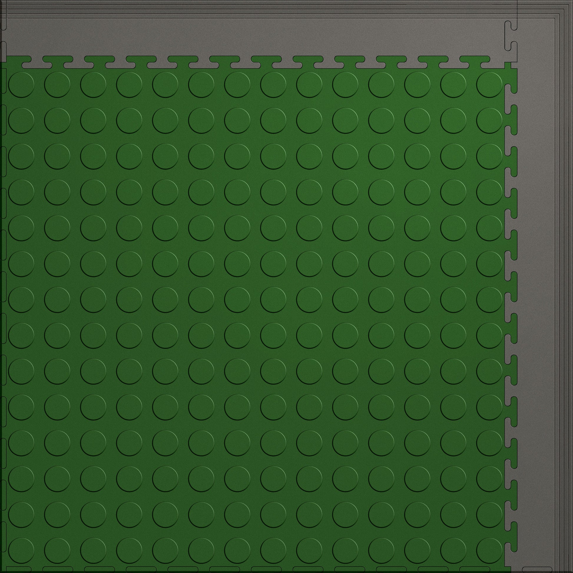 Small Color Coin Gym & Floor Mat 3x4 (12 Tiles 39.88 Sq. Ft.) - Green Coin / Gray Edges (Detail Image 7)