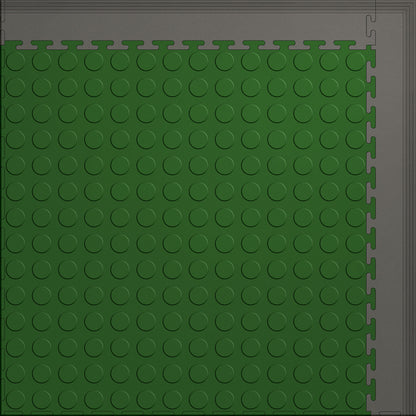 Small Color Coin Gym & Floor Mat 3x4 (12 Tiles 39.88 Sq. Ft.) - Green Coin / Gray Edges (Detail Image 7)