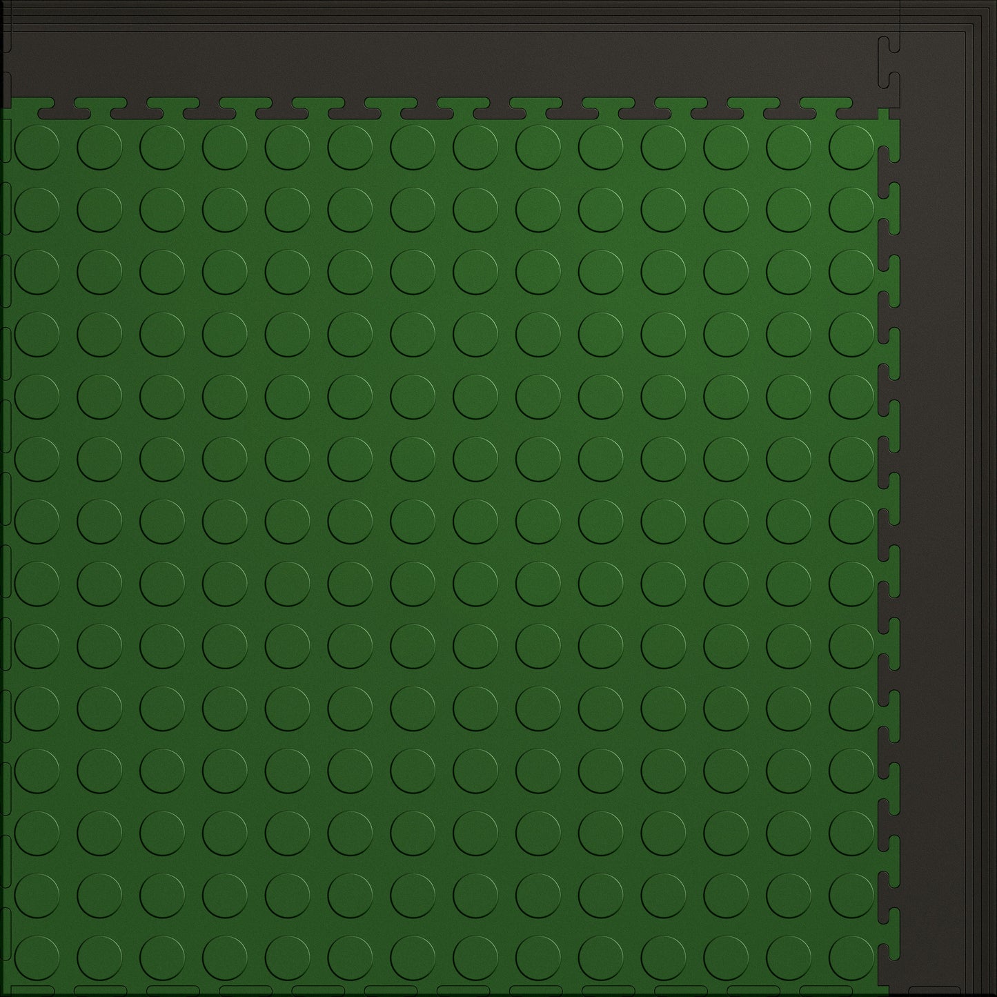 Small Color Coin Gym & Floor Mat 3x4 (12 Tiles 39.88 Sq. Ft.) - Green Coin / Black Edges (Detail Image 6)