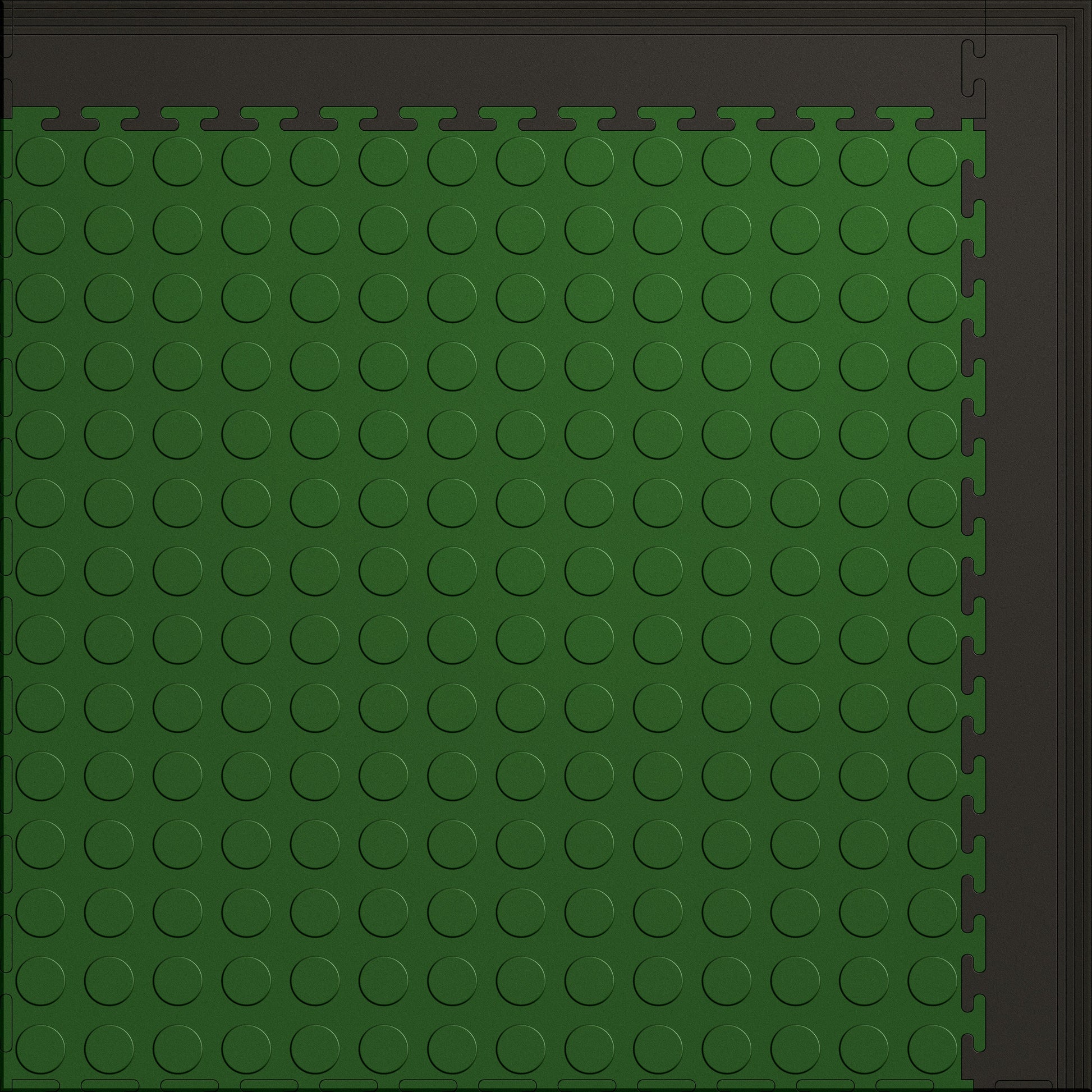 Small Color Coin Gym & Floor Mat 3x4 (12 Tiles 39.88 Sq. Ft.) - Green Coin / Black Edges (Detail Image 6)