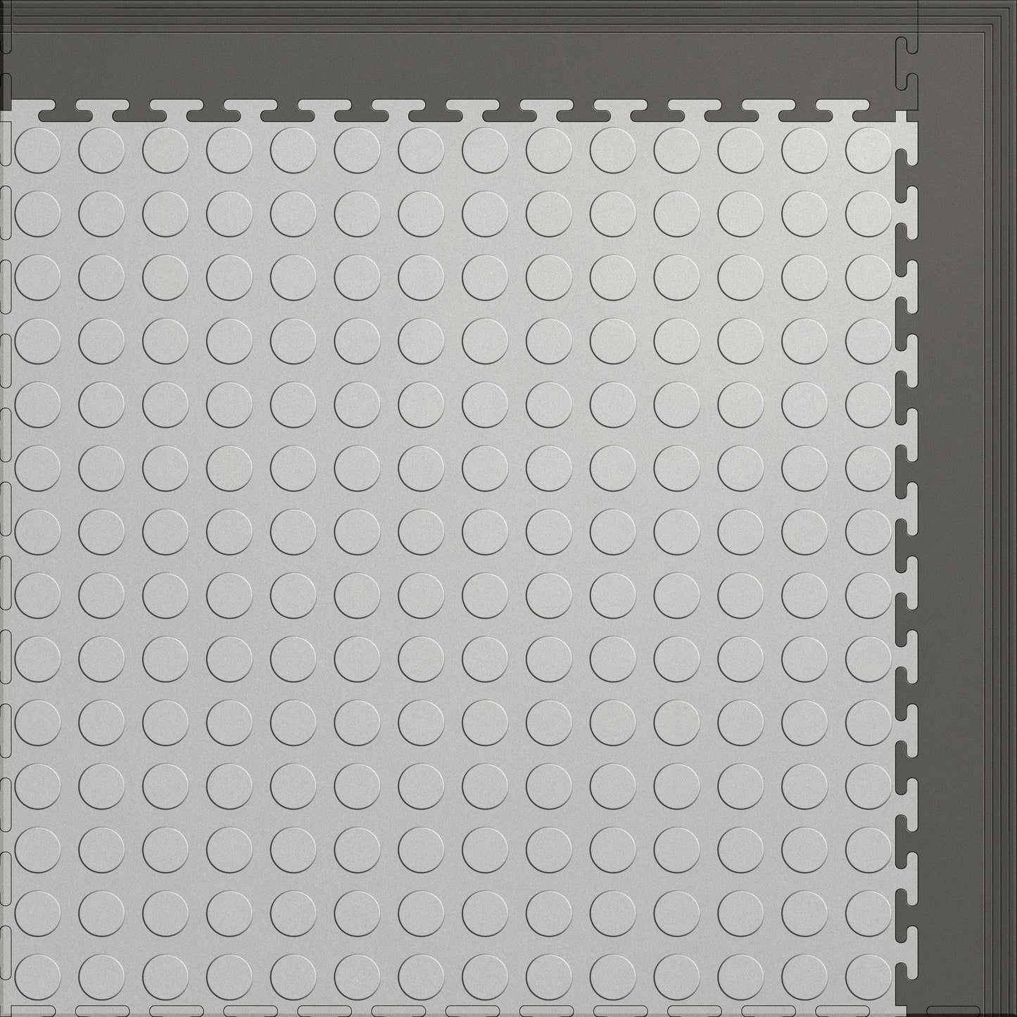 Small Color Coin Gym & Floor Mat 3x4 (12 Tiles 39.88 Sq. Ft.) - Light Gray Coin / Gray Edges (Detail Image 9)