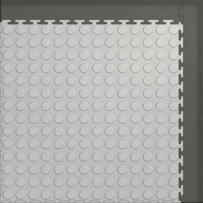 Small Color Coin Gym & Floor Mat 3x4 (12 Tiles 39.88 Sq. Ft.) - Light Gray Coin / Gray Edges (Detail Image 9)