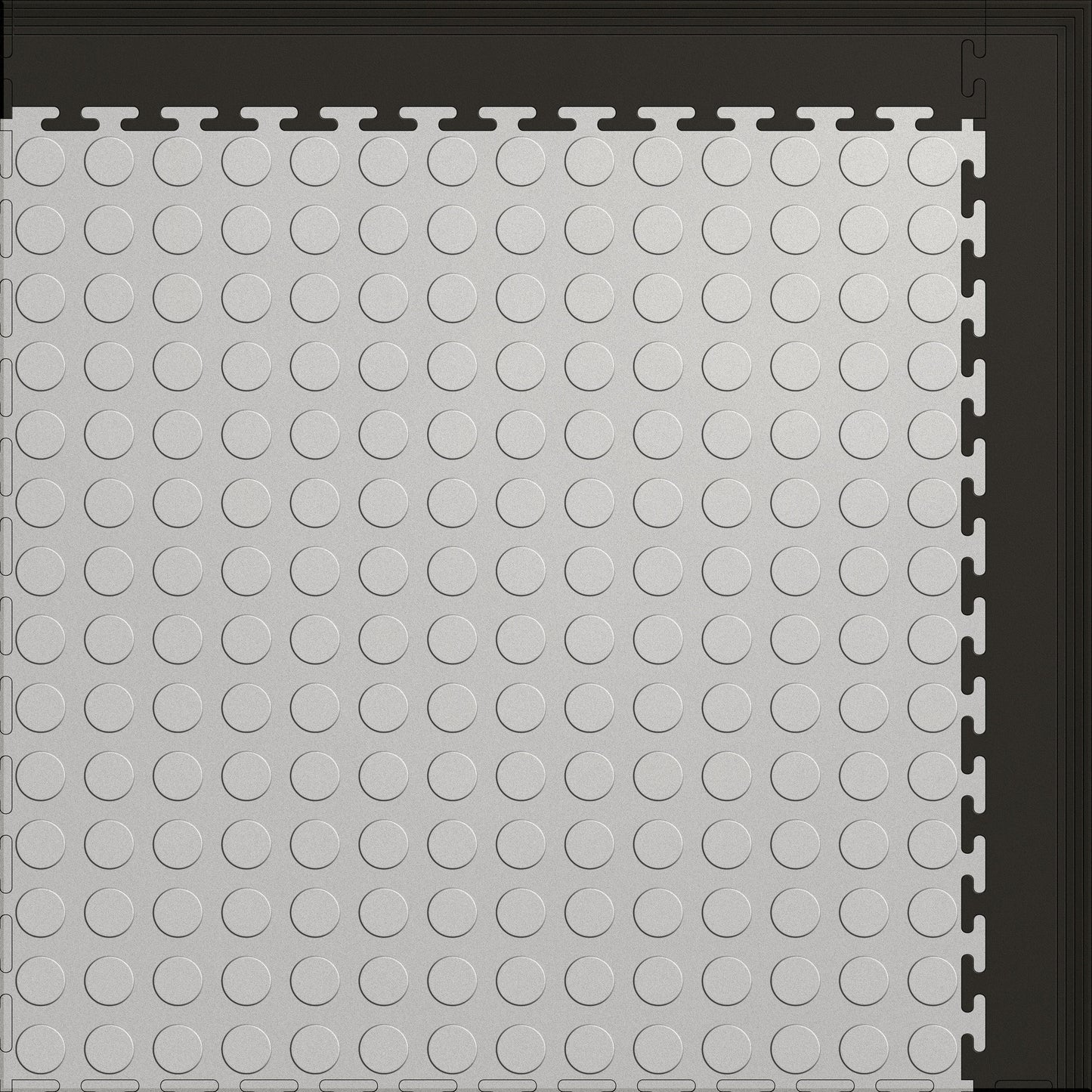 Small Color Coin Gym & Floor Mat 3x4 (12 Tiles 39.88 Sq. Ft.) - Light Gray Coin / Black Edges (Detail Image 8)