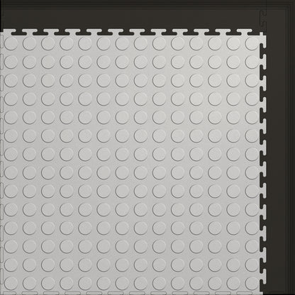 Small Color Coin Gym & Floor Mat 3x4 (12 Tiles 39.88 Sq. Ft.) - Light Gray Coin / Black Edges (Detail Image 8)