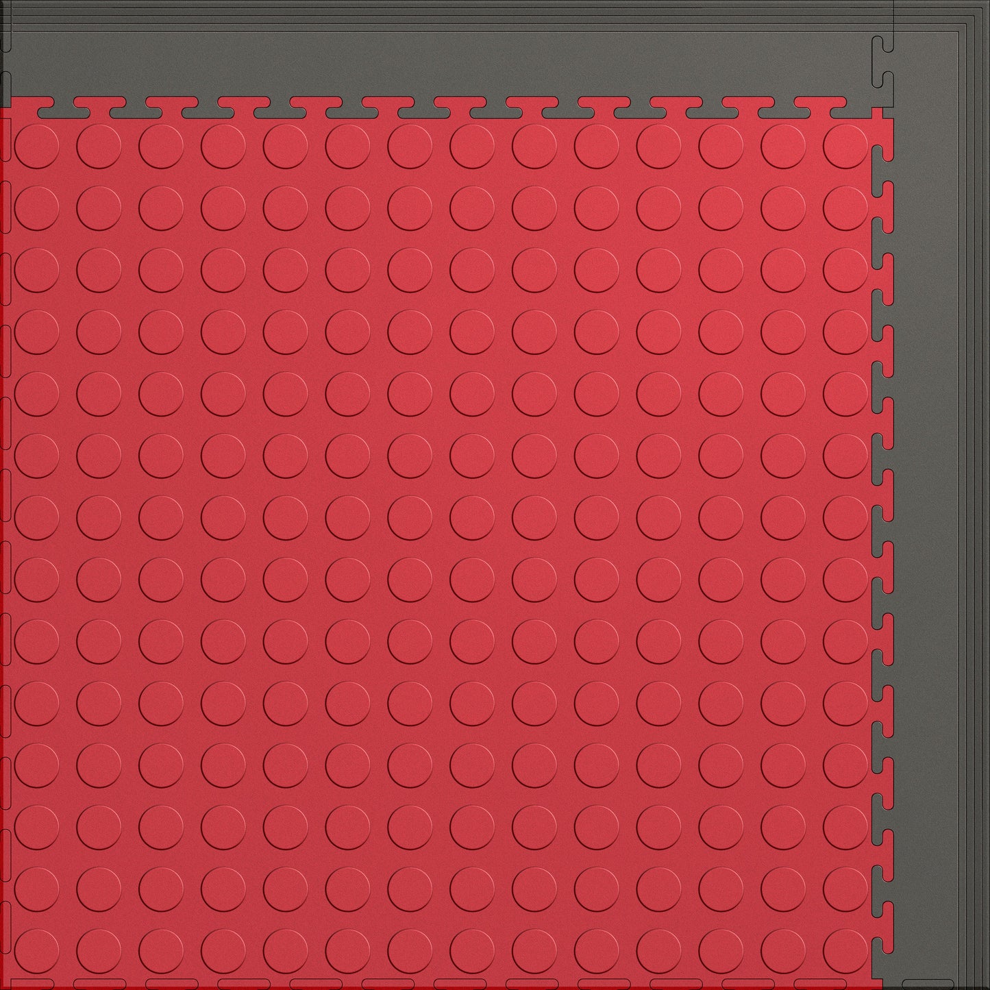 Small Color Coin Gym & Floor Mat 3x4 (12 Tiles 39.88 Sq. Ft.) - Red Coin / Gray Edges (Detail Image 10)
