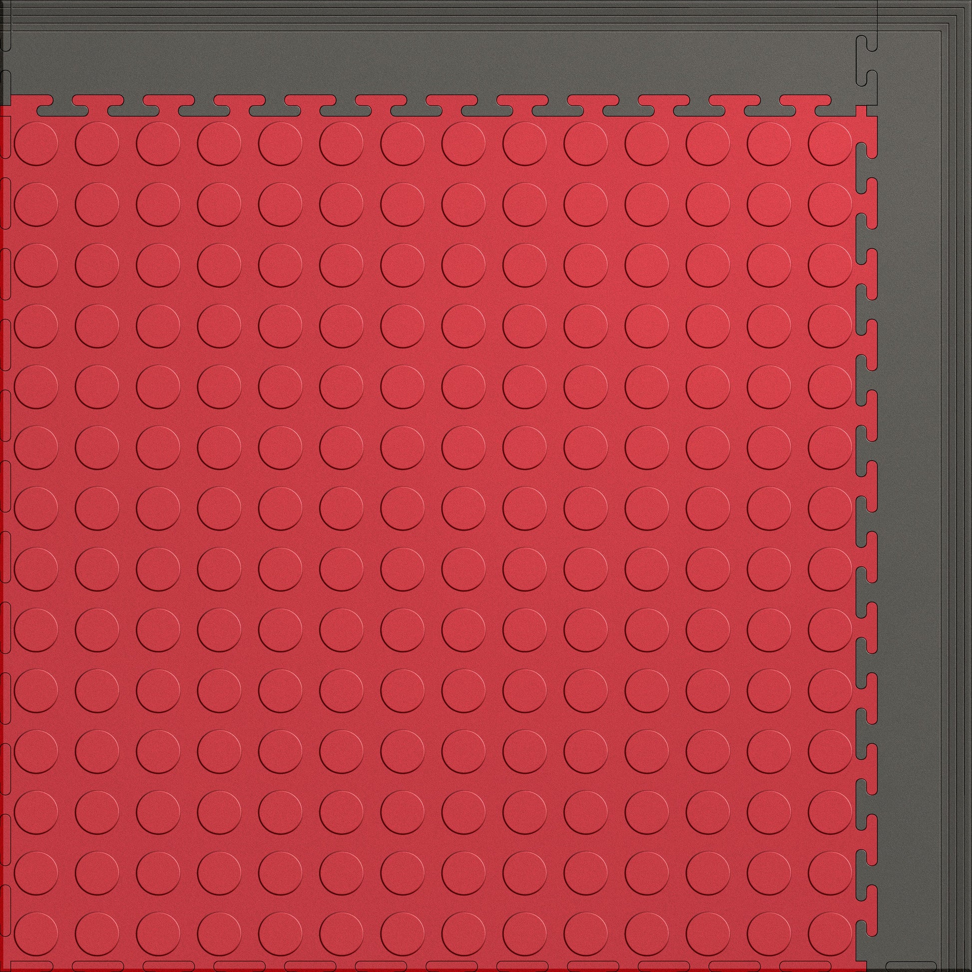 Small Color Coin Gym & Floor Mat 3x4 (12 Tiles 39.88 Sq. Ft.) - Red Coin / Gray Edges (Detail Image 10)