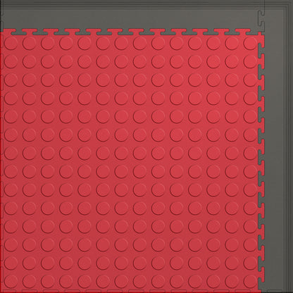 Small Color Coin Gym & Floor Mat 3x4 (12 Tiles 39.88 Sq. Ft.) - Red Coin / Gray Edges (Detail Image 10)
