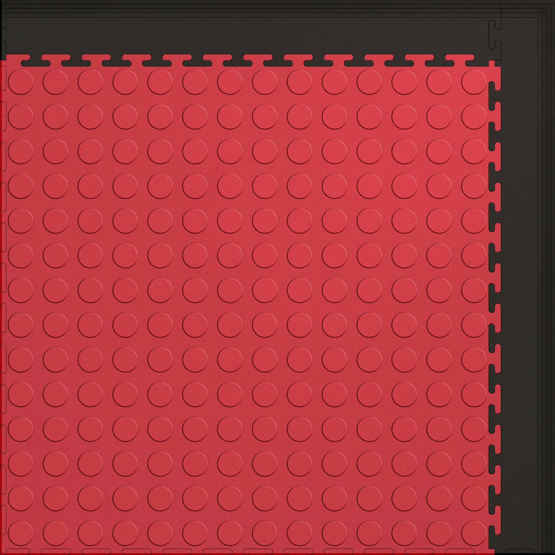 Small Color Coin Gym & Floor Mat 3x4 (12 Tiles 39.88 Sq. Ft.) - Red Coin / Black Edges (Main Product View)