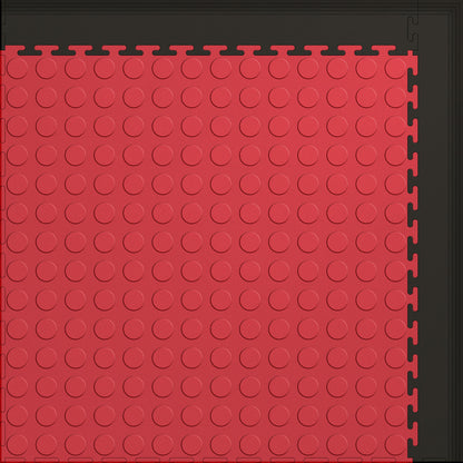 Small Color Coin Gym & Floor Mat 3x4 (12 Tiles 39.88 Sq. Ft.) - Red Coin / Black Edges (Main Product View)