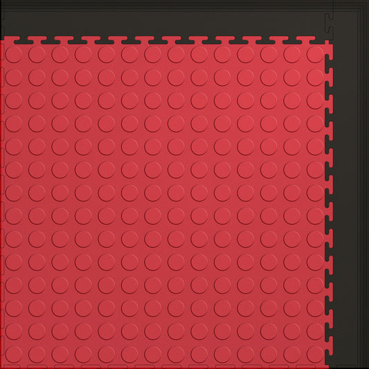 Small Color Coin Gym & Floor Mat 3x4 (12 Tiles 39.88 Sq. Ft.) - Red Coin / Black Edges (Main Product View)