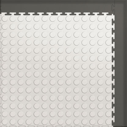Small Color Coin Gym & Floor Mat 3x4 (12 Tiles 39.88 Sq. Ft.) - White Coin / Gray Edges (Detail Image 12)