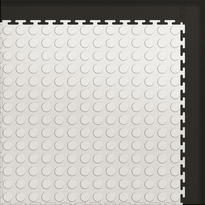 Small Color Coin Gym & Floor Mat 3x4 (12 Tiles 39.88 Sq. Ft.) - White Coin / Black Edges (Detail Image 11)