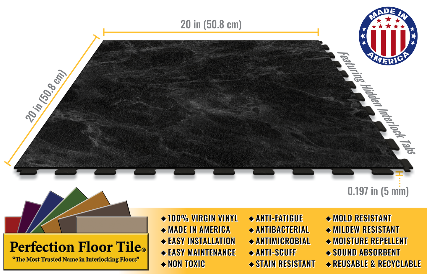 Cambrian Black Marble Luxury Tile Case