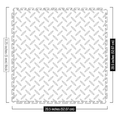 American Floor Tile 20.5 inch x 20.5 inch 5mm Diamond Plate Vinyl Tile Dimensions