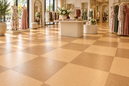 Camel Leather Hidden Interlocking Floor Tile