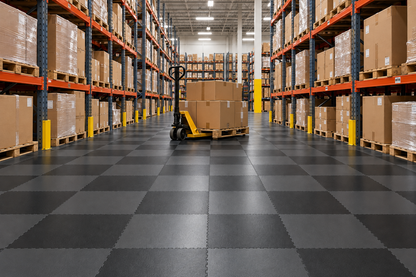 Black Industrial  Interlocking Vinyl Floor Tile