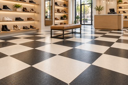 Black Leather Hidden Interlocking Vinyl Floor Tile