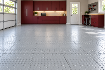 Light Gray Coin Interlocking Vinyl Floor Tile
