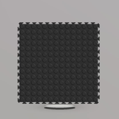 Black Coin Interlocking Vinyl Floor Tile
